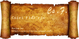 Csiri Flóris névjegykártya